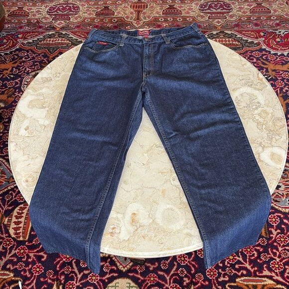 Chaps Ralph Lauren Dark Denim Relaxed Straight Leg Jeans - Picture 2 of 15